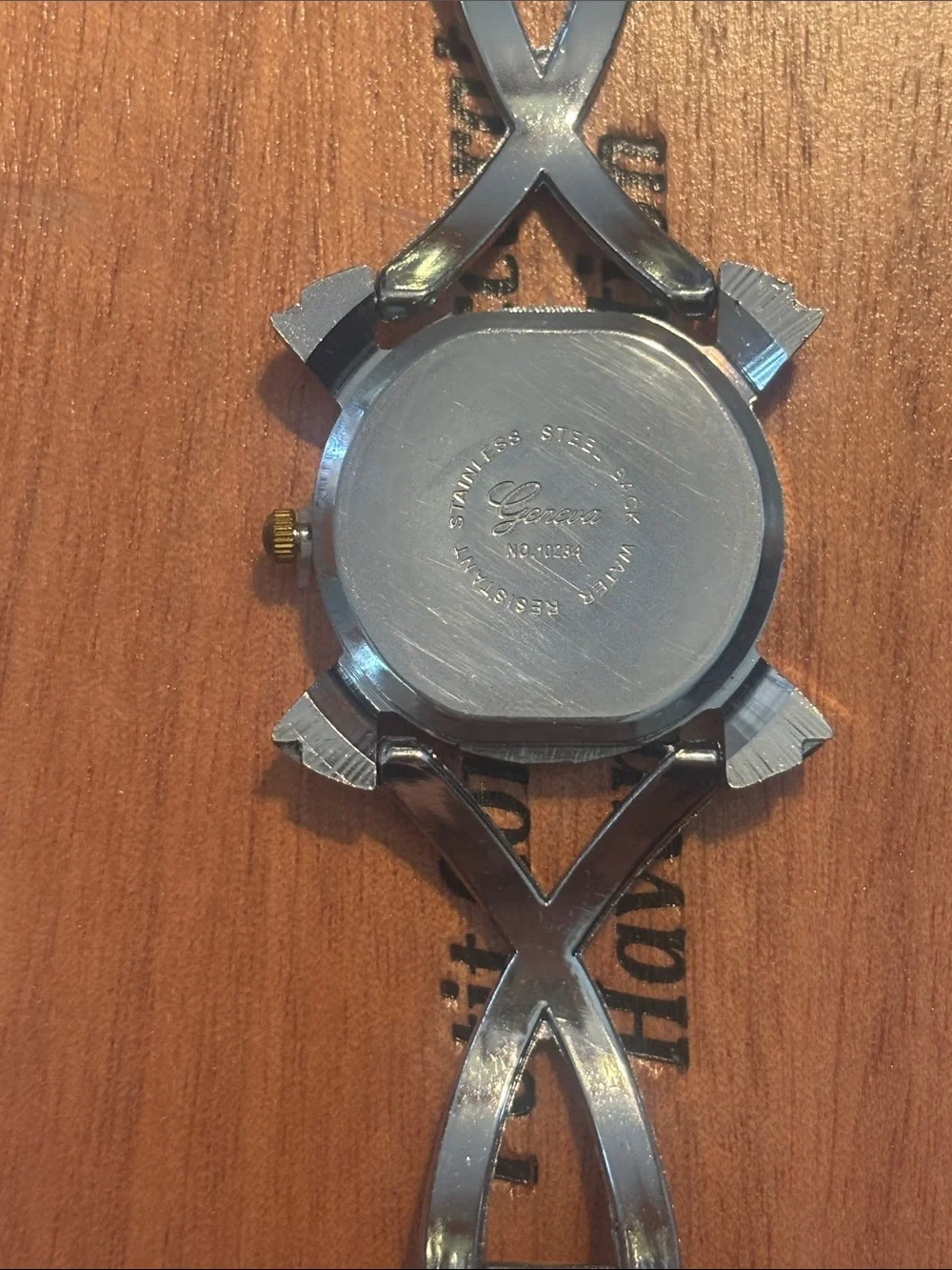 Geneva Two-Tone Gold and Silver Crystal Bracelet Watch